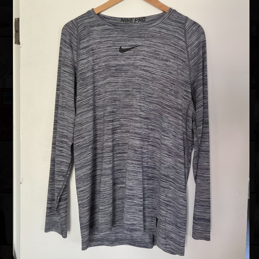 Nike Pro Heathered Dri Fit Long Sleeve Shirt
